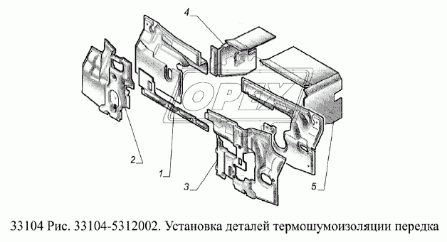 Установка деталей термошумоизоляции передка